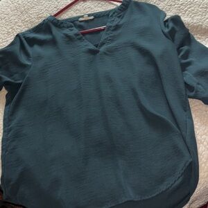 Maurices Teal V-Neck Blouse